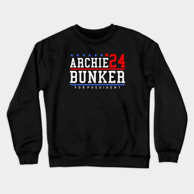 Archie Bunker 24 President Crewneck Sweatshirt by MIKOLTN